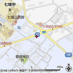 熊本県菊池市七城町甲佐町92周辺の地図