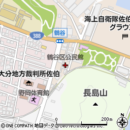 鶴谷区公民館周辺の地図