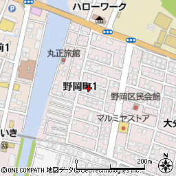 大分県佐伯市野岡町1丁目周辺の地図