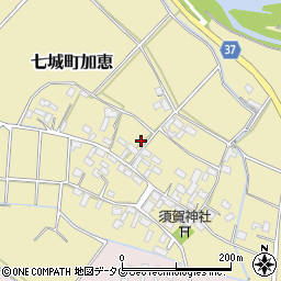 熊本県菊池市七城町加恵周辺の地図