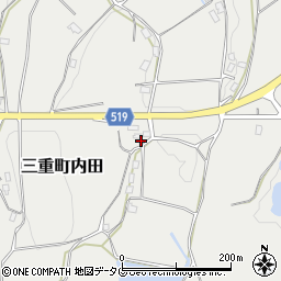 大分県豊後大野市三重町内田1887周辺の地図