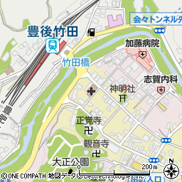 竹田駅前郵便局周辺の地図