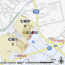 熊本県菊池市七城町甲佐町74周辺の地図
