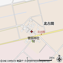 熊本県菊池市北古閑周辺の地図