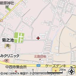 聖教新聞　菊池市・浅山販売店周辺の地図