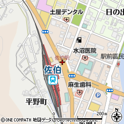 佐伯駅周辺の地図