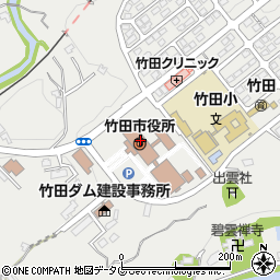 大分県竹田市周辺の地図