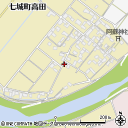 熊本県菊池市七城町高田周辺の地図