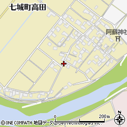 熊本県菊池市七城町高田周辺の地図