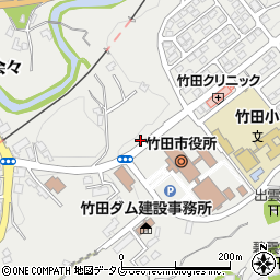 竹田市役所前周辺の地図