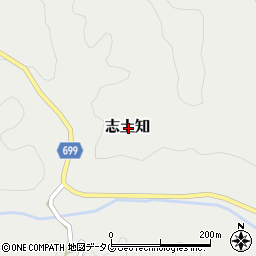 大分県竹田市志土知周辺の地図