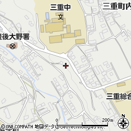 大分県豊後大野市三重町内田1122-1周辺の地図