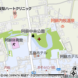 阿蘇中央公園周辺の地図