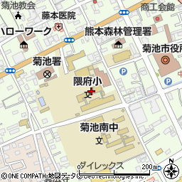 菊池市役所　教育委員会学校給食管理室周辺の地図