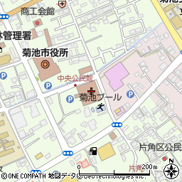 菊池市中央図書館周辺の地図