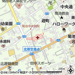 菊池中央病院周辺の地図