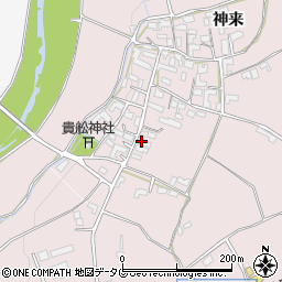 熊本県菊池市神来205周辺の地図