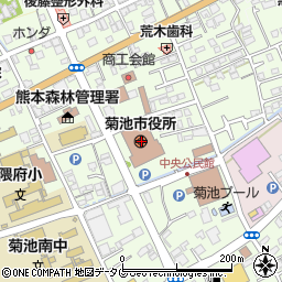 熊本県菊池市周辺の地図
