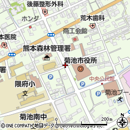 菊池市役所前周辺の地図