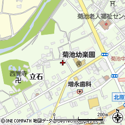 熊本県菊池市立石407周辺の地図