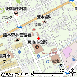 菊池市役所総務部　防災交通課周辺の地図
