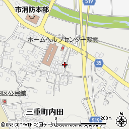 大分県豊後大野市三重町内田2672-16周辺の地図