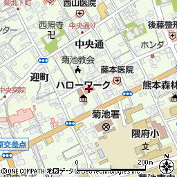 菊池郵便局周辺の地図