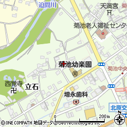 熊本県菊池市立石410周辺の地図