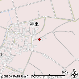 熊本県菊池市神来160-1周辺の地図