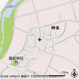 熊本県菊池市神来227周辺の地図