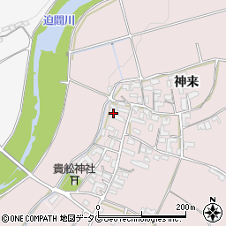 熊本県菊池市神来283周辺の地図