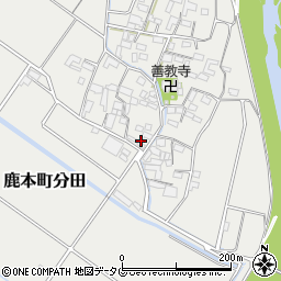 熊本県山鹿市鹿本町分田341周辺の地図