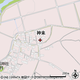 熊本県菊池市神来262周辺の地図