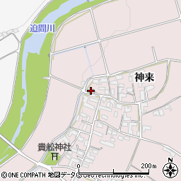 熊本県菊池市神来281周辺の地図