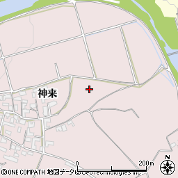 熊本県菊池市神来周辺の地図