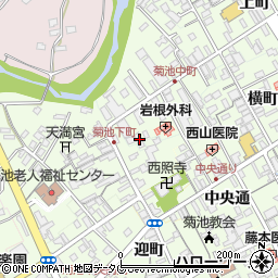 熊本県菊池市中町105周辺の地図