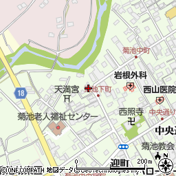 熊本県菊池市下町344周辺の地図