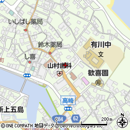 有川郵便局周辺の地図