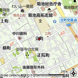 熊本県菊池市立町周辺の地図