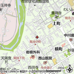 熊本県菊池市中町61周辺の地図