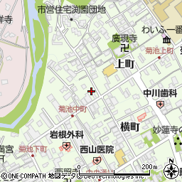 熊本県菊池市中町70周辺の地図