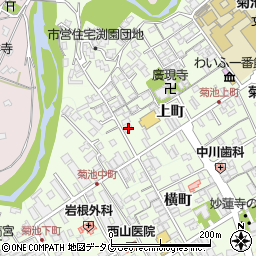 熊本県菊池市上町51-1周辺の地図