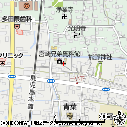 荒尾市役所　宮崎兄弟の生家施設周辺の地図