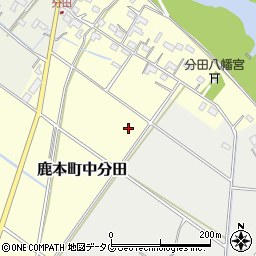 熊本県山鹿市鹿本町中分田周辺の地図