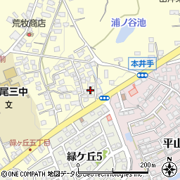 熊本県荒尾市本井手671周辺の地図