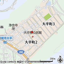 熊本県荒尾市大平町周辺の地図