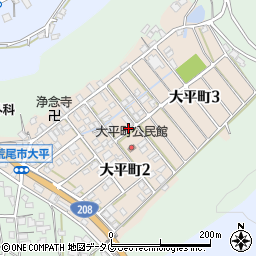 熊本県荒尾市大平町周辺の地図