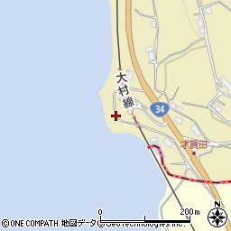 才貫田トンネル周辺の地図