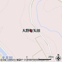 大分県豊後大野市大野町矢田周辺の地図