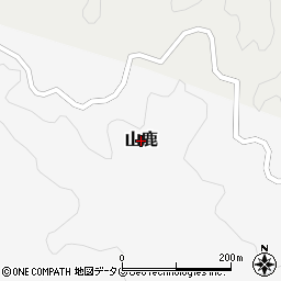 熊本県産山村（阿蘇郡）山鹿周辺の地図